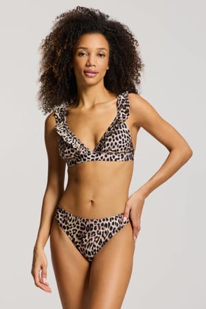 voorgevormde triangel bikini Bobby beige/zwart