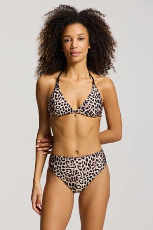 voorgevormde triangel bikini Liz beige/zwart