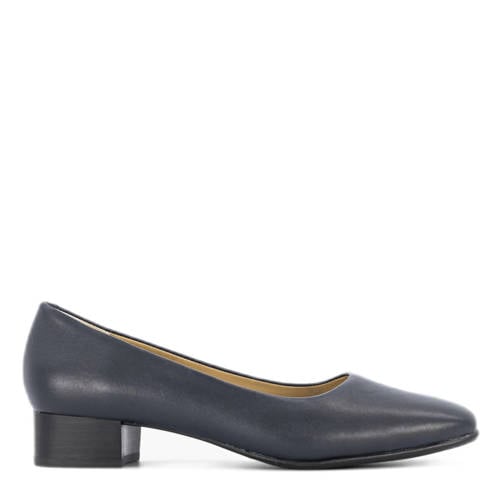 Medicus leren pumps met lage hak donkerblauw afbeelding