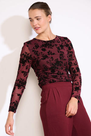mesh top donkerrood
