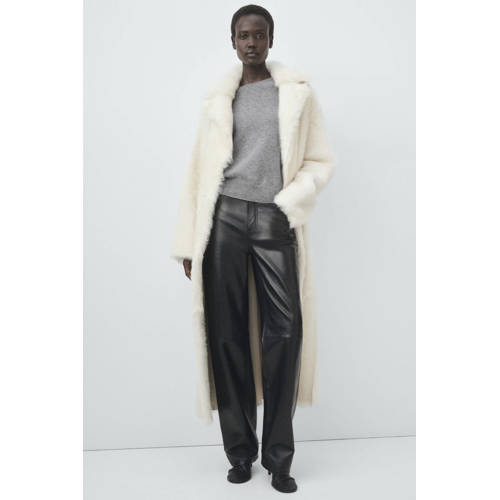 Mango pullover met wol grijs melange afbeelding