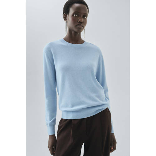 Mango pullover met wol lichtblauw afbeelding