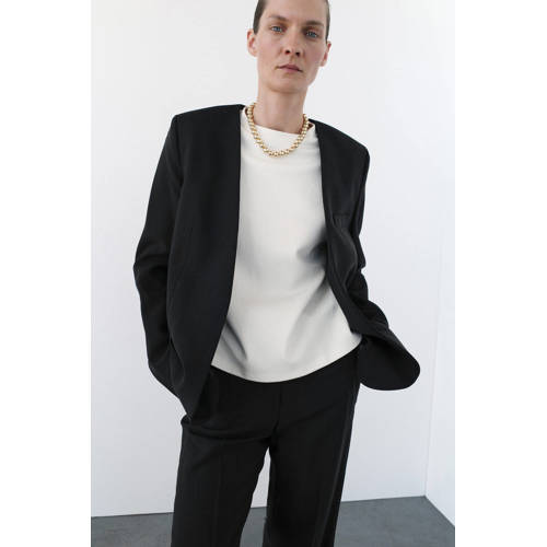 Mango regular blazer zwart afbeelding