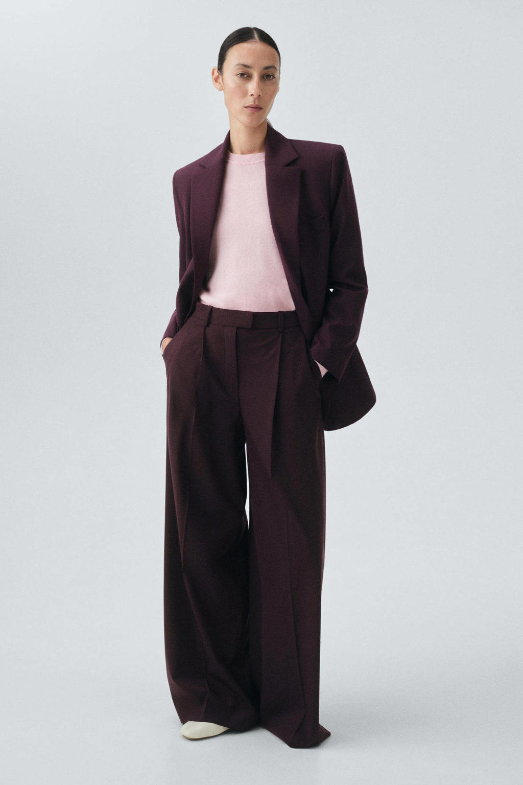 Mango oversized blazer grijs melange Mango oversized blazer grijs melange