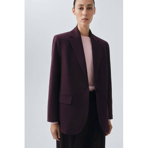 Mango oversized blazer donkerrood afbeelding