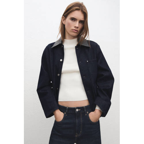 Mango spijkerjas dark blue denim afbeelding