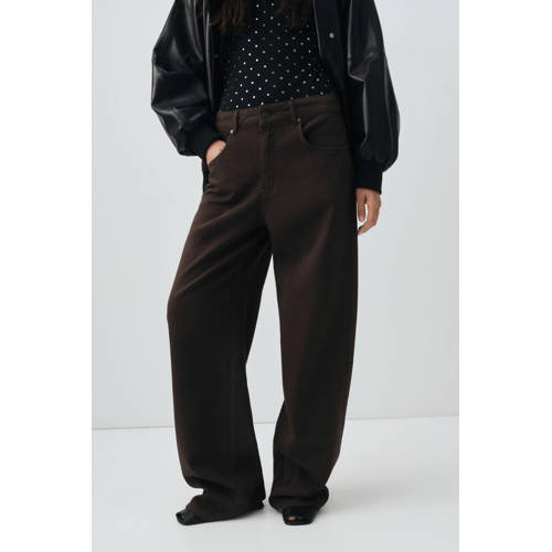 Mango baggy jeans donkerbruin afbeelding