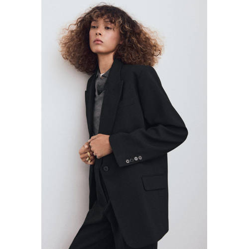 Mango oversized blazer zwart afbeelding