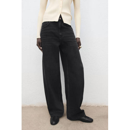 Mango wide leg jeans grey denim afbeelding