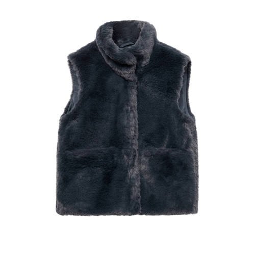 Mango Kids imitatiebont gilet antraciet afbeelding