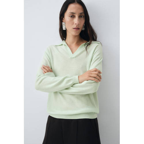 Mango pullover met wol turquoise afbeelding
