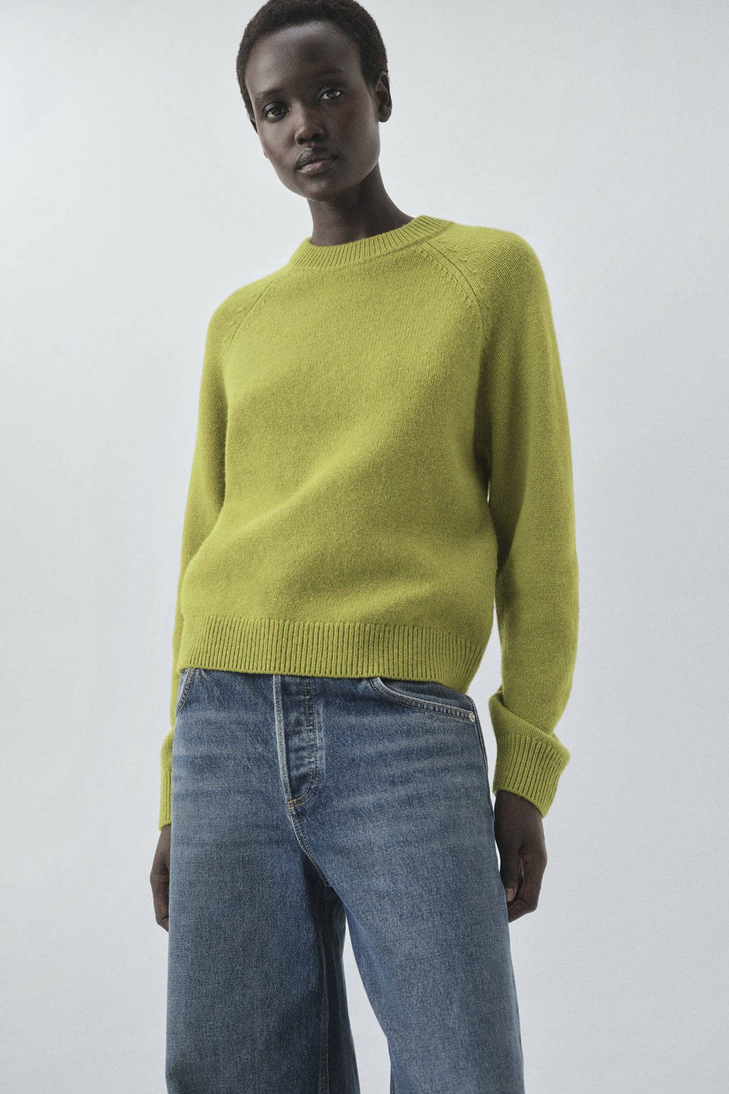 Crew Neck Mango Gebreide Trui Mango Gebreide Trui Met Wol Groen