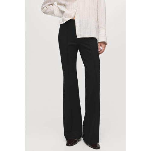 Mango high waist broek zwart afbeelding