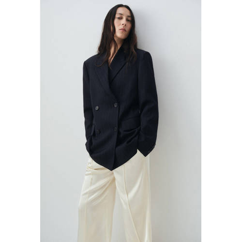 Mango oversized blazer met krijtstreep marine afbeelding