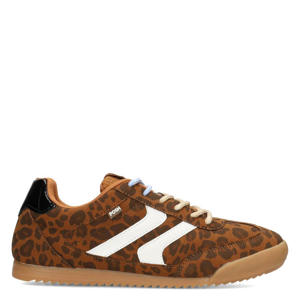 Skye sneakers met panterprint cognac