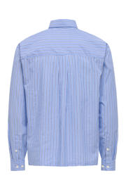 thumbnail: ONLY & SONS loose fit gestreept overhemd - blauw