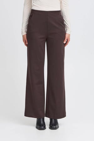 wide leg high waist casual broek
