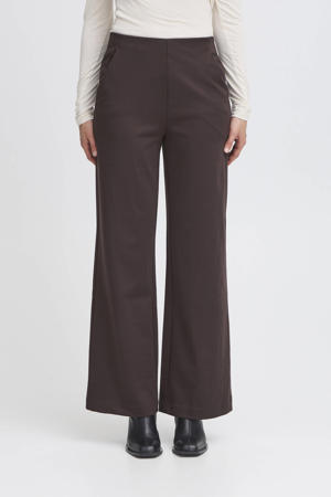 wide leg high waist casual broek