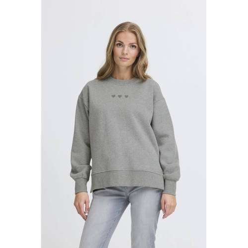 ICHI sweater grijs melange afbeelding