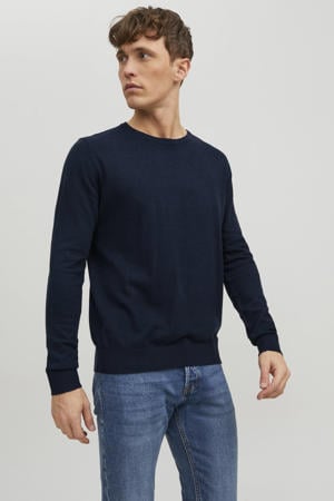 trui fijn gebreid donkerblauw