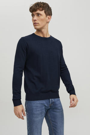 trui fijn gebreid donkerblauw