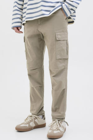 tapered cargobroek beige