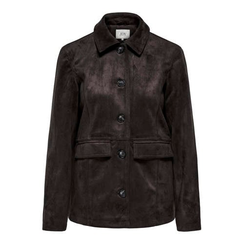 JDY suede jack donkerbruin afbeelding