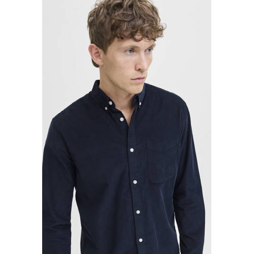 JACK & JONES ESSENTIALS regular casual overhemd donkerblauw afbeelding