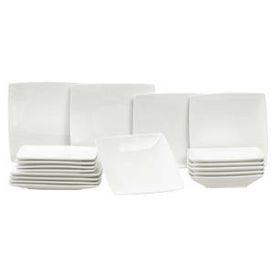Serviesset Yong Squito - Wit 18-delig / 6 personen - 6 dinerborden, 6 diepe borden en 6 ontbijtborden