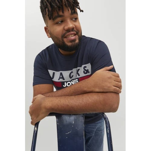 JACK & JONES PLUS SIZE regular T-shirt donkerblauw afbeelding