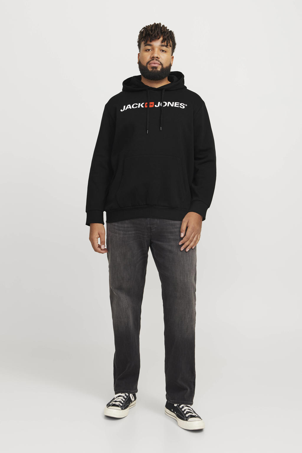 JACK & JONES PLUS SIZE hoodie Plus Size zwart