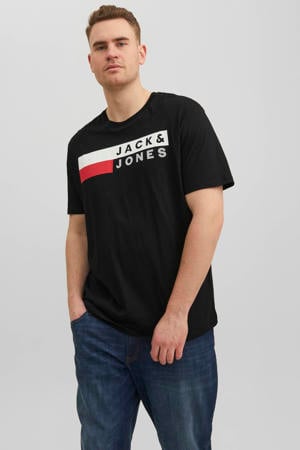 regular T-shirt zwart