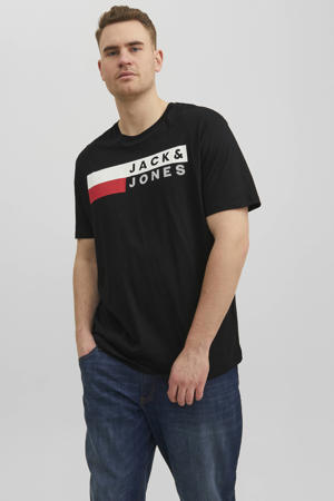 regular T-shirt zwart