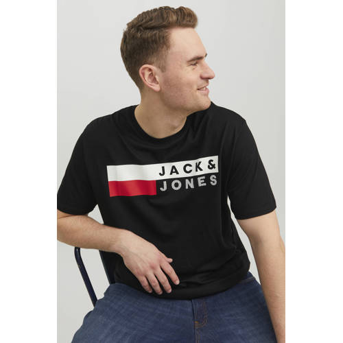 JACK & JONES PLUS SIZE regular T-shirt zwart afbeelding