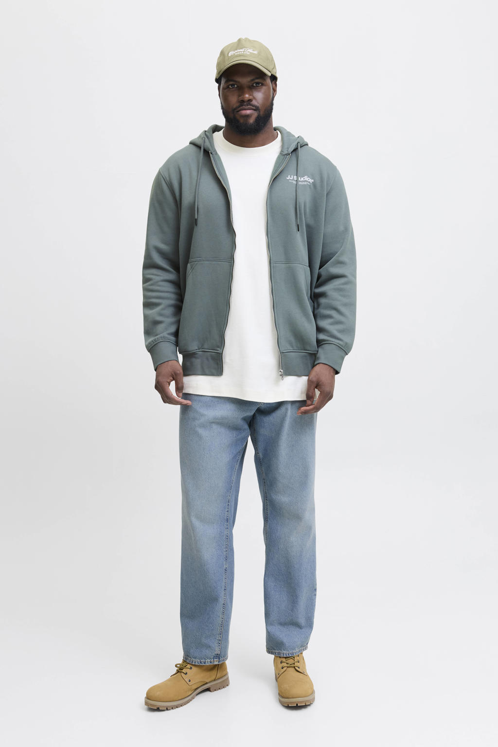 JACK & JONES PLUS SIZE sweatvest grijsblauw