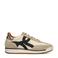 Manfield leren sneakers beige/zwart