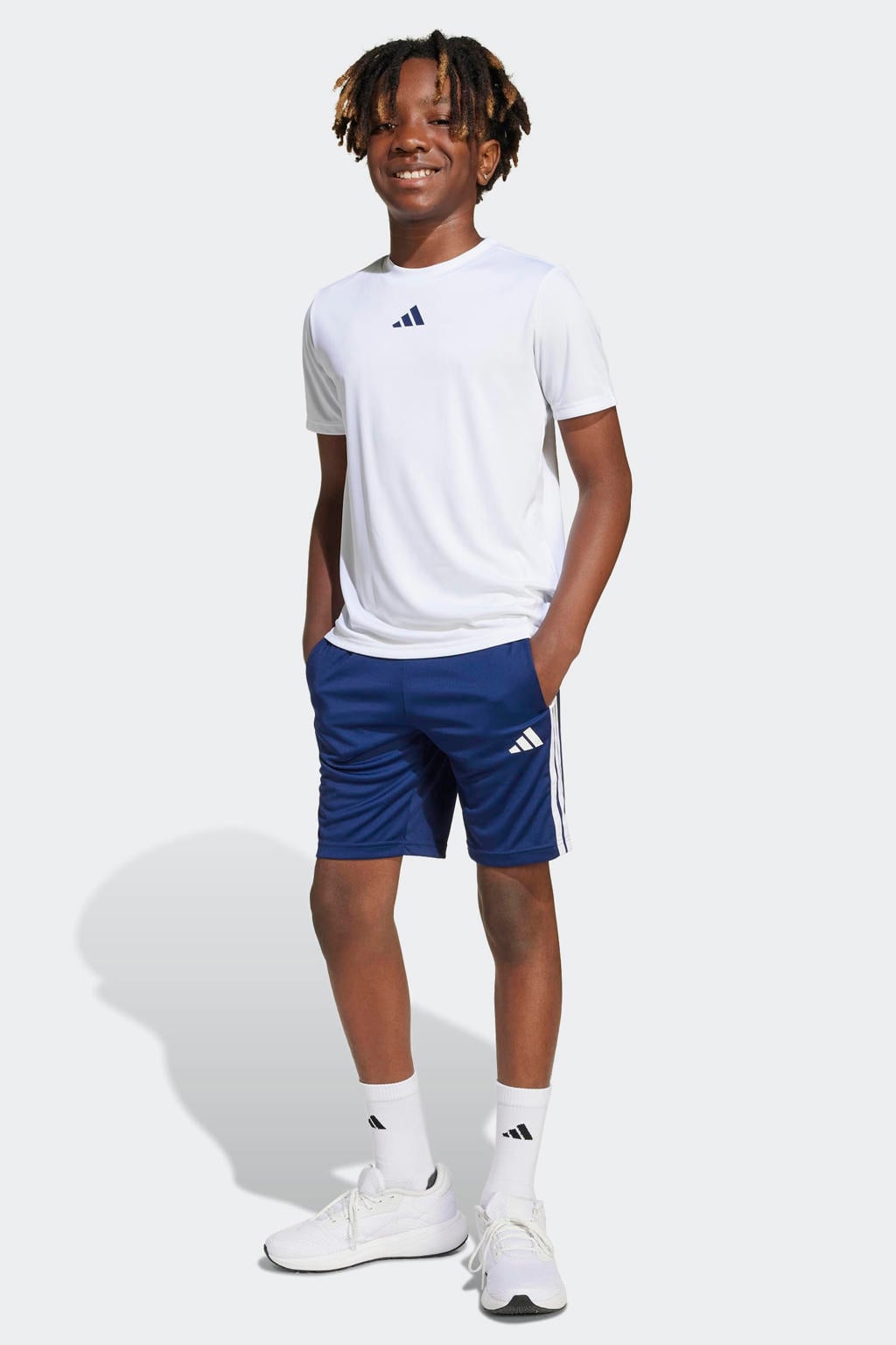 adidas Sportswear sportset wit/blauw