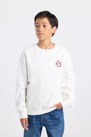 sweater met backprint wit