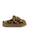 Fila pantoffels van imitatiebont met panterprint cognac/zwart