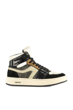 leren sneakers zwart/goud