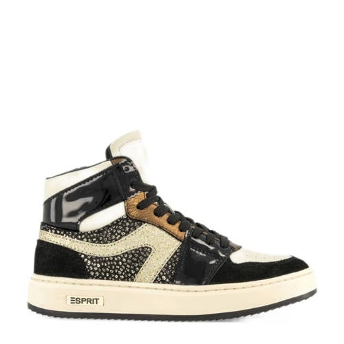 Graceland leren sneakers zwart/goud afbeelding