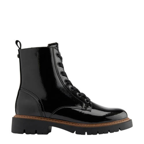 Graceland gevoerde lak veterboots zwart afbeelding
