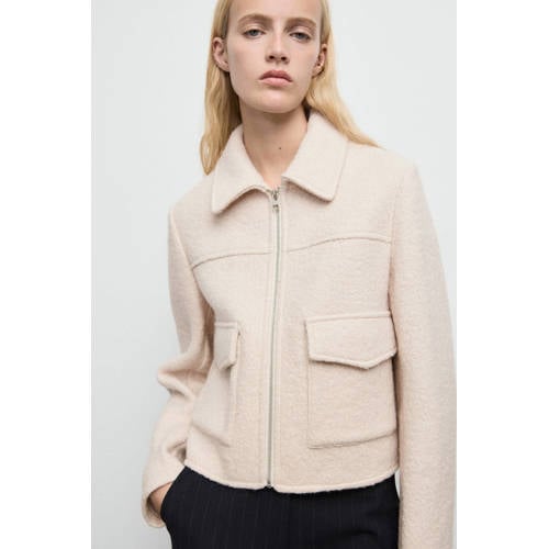Mango wollen jasje beige afbeelding