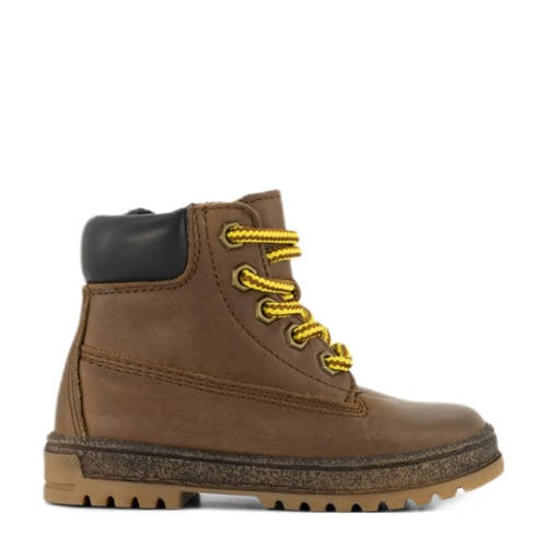 Vty leren veterboots bruin afbeelding