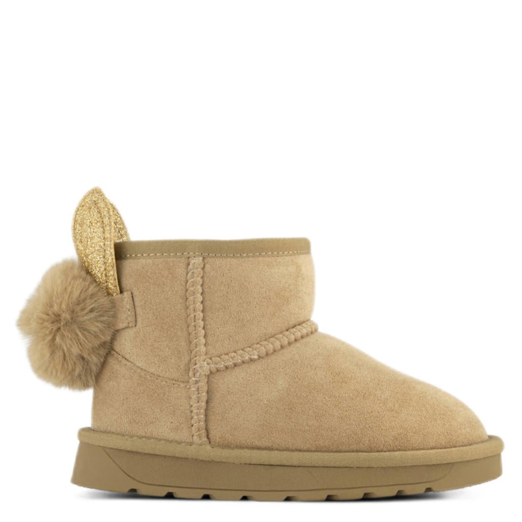 Beige meisjes Graceland gevoerde enkelboots van imitatiesuède