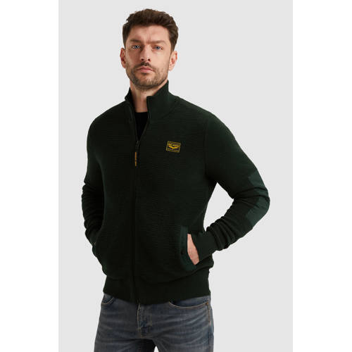 PME Legend vest met ingebreid patroon donkergroen afbeelding