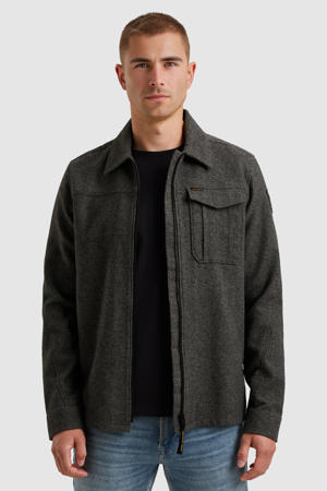 overshirt met wol grijs