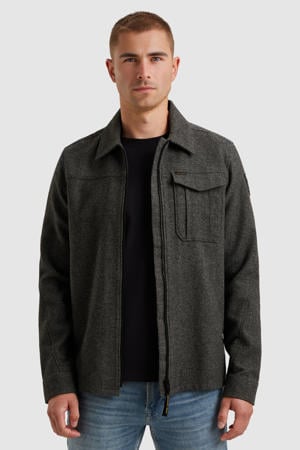 overshirt met wol grijs