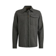 thumbnail: Grijze heren PME Legend overshirt van wol met melée print, lange mouwen, klassieke kraag en ritssluiting