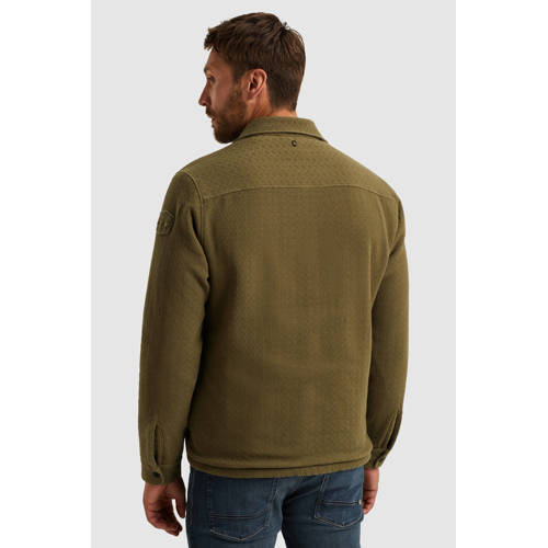 PME Legend overshirt met textuur olijfgroen afbeelding